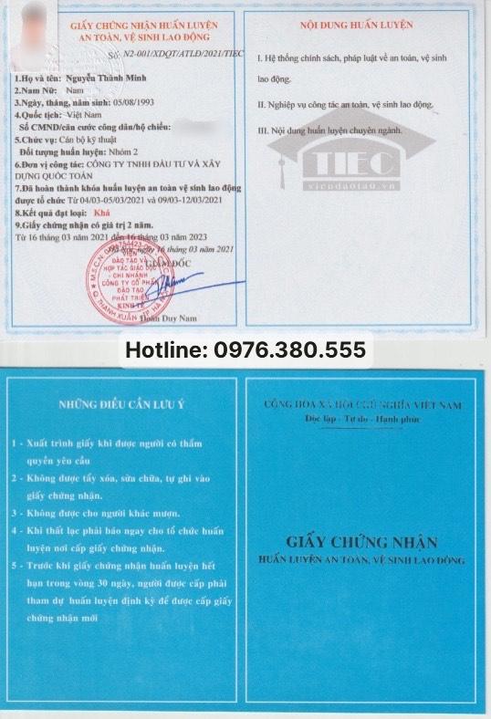 Mẫu chứng nhận an toàn nhóm 2