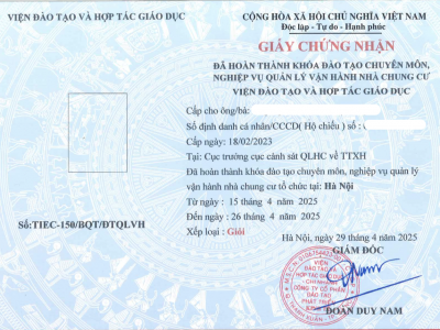 Chứng chỉ quản lý tòa nhà Hà Nội