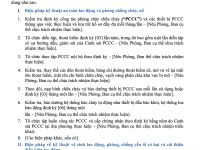 Mẫu kế hoạch an toàn vệ sinh lao động cho công ty mới nhất