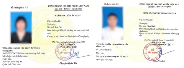 Mẫu chứng chỉ hành nghề bất động sản