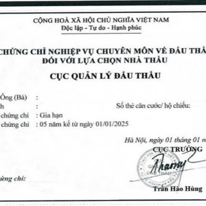 Chứng chỉ này do Cục Quản lý Đấu thầu (thuộc Bộ Kế hoạch và Đầu tư) hoặc Sở Kế hoạch và Đầu tư các tỉnh, thành phố tổ chức kỳ thi và cấp theo thẩm quyền.