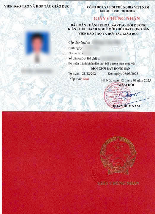 Giấy chứng nhận hành nghề môi giới bất động sản